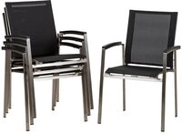 acamp Gartenstuhl AURIS 4er Set stapelbar Edelstahl moderner Stapelsessel