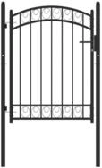 vidaXL Gartentor Zauntor EMMEN mit Bogenabschluss Stahl 100 x 98,5 cm Schwarz