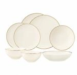 Geschirr-Set SELTMANN WEIDEN "Einsteiger-Set Savona Goldlinie 8er Set creme", beige