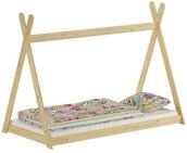 ERST-HOLZ Kinderbett Kinderbett Spielbett Tipi Bett 90 x 200 cm Kiefer Massiv, Kiefer