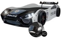 Coemo Autobett V2 POLICE (Komplett-Set Bett und Lattenrost), Kinderbett 90x200...