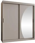 MIRJAN24 Kleiderschrank Wika 180 cm (mit zwei Schiebet&uuml;ren) Frontspiegel, zwei