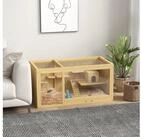 PawHut Kleintierk&auml;fig Hamsterk&auml;fig aus Holz, 100 cm Kleintierstall, mit...