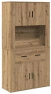 vidaXL Highboard Highboard Artisan-Eiche 80 x 33 x 150 cm Holzwerkstoff (1 St)