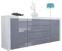 Vladon Sideboard La Paz V1 (Kommode, mit 2 T&uuml;ren und 4 Schubladen), Grau...