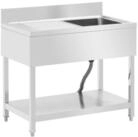 Royal Catering Edelstahlsp&uuml;le Sp&uuml;ltisch 100 x 60 x 97 cm Becken 40x40x25 cm...