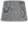 Licht-Erlebnisse Lampenschirm WILLOW, Leuchtenschirm klein Stoff Silber Barock...