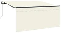 vidaXL Markise Einziehbare Markise Creme 300 x 200 cm Polyester und Aluminium...