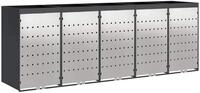 vidaXL M&uuml;lltonnenbox Wagenm&uuml;llbeh&auml;lter f&uuml;r 5 Beh&auml;lter Stahl Anthrazit (1...