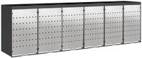 vidaXL M&uuml;lltonnenbox Wagenm&uuml;llbeh&auml;lter f&uuml;r 6 Beh&auml;lter Stahl Anthrazit (1...