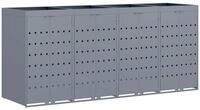 vidaXL M&uuml;lltonnenbox Wagenm&uuml;llbeh&auml;lter f&uuml;r 4 Beh&auml;lter Hellgrau 272 x 77,5 x