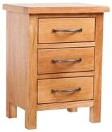 vidaXL Nachttisch Nachttisch mit 3 Schubladen 40x30x54 cm Massivholz Eiche...