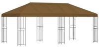 vidaXL Partyzelt Pavillon mit Seitenw&auml;nden 6 x 3 m Taupe Polyester und Stahl...