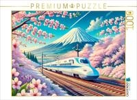 CALVENDO Puzzle CALVENDO Puzzle Hochgeschwindigkeitszug vor dem Fujiyama, 1000...