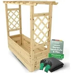 holz4home&reg; Blumenkasten Pflanzkasten mit Dach aus Tannenholz inkl....