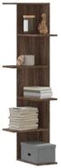 vidaXL Eckregal NA Wand-Eckregal Braun Eichen-Optik 36,5x36,5x140 cm Spanplatte