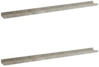 vidaXL Wandregal, Regale 2 Stk. Betongrau 100x9x3 cm