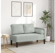 vidaXL Chaiselongue, Chaiselongue mit Kissen Hellgrau Samt