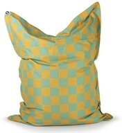 Lumaland Sitzsack XXL-Sitzsack Karo 380L senfgelb/pastellgr&uuml;n, mit EPS-Perlen...