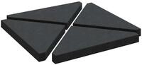 vidaXL Schirmhalter Schirm-Gewichtsplatten 4 Stk. Schwarz Granit Dreieckig 14...