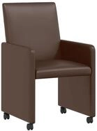 vidaXL Esszimmerstuhl Esszimmerst&uuml;hle mit Rollen 2 pcs Braun 57 x 66 x 94 cm...