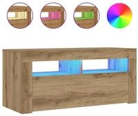 vidaXL TV-Schrank NA TV-Schrank mit LED-Leuchten Artisan-Eiche 90x35x40 cm