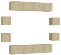 vidaXL TV-Schrank 8-tlg. TV-Schrank-Set Sonoma-Eiche Holzwerkstoff (1-St)