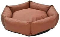 Dehner Tierbett Lieblinge Kuschelbett Cora, rund, braun, &Oslash; 75 x H&ouml;he 19 cm,