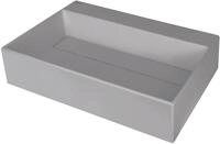 Deante Waschbecken Aufsatzwaschbecken Anthrazit eckig 60 cm Granitoptik ohne