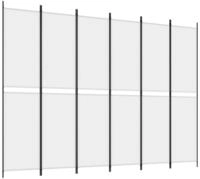 vidaXL Raumteiler 6-tlg. Paravent Wei&szlig; 300x220 cm Stoff, 1-tlg.