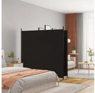 vidaXL Paravent 348 x 180 cm 2-tlg Paravent Schwarz 348x180 cm Stoff Spanische...