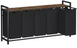VASAGLE W&auml;schekorb, 4 F&auml;cher, mit Ablage, ausziehbar abnehmbar, 4/5 x 40 L