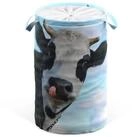 Sanilo W&auml;schekorb Kuh, 60 Liter, faltbar, mit Sichtschutz und Griffen,...