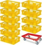 BRB-Lagertechnik Stapelbox 10x Eurobeh&auml;lter/B&auml;ckerkiste, LxBxH 600x400x150 mm...