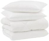 vidaXL Bett Winterbettdecke mit Kissen 3 pcs Wei&szlig; Mikrofaser (3-tlg)