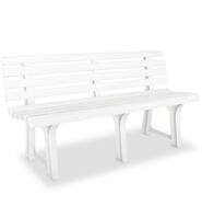 furnicato Gartenbank Outdoor-Sitzbank Kunststoff 145,5 x 49 x 74 cm Wei&szlig;