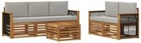 vidaXL Gartenlounge-Set Sofagarnituren mit Kissen 6 pcs Massivholz, (6-tlg)