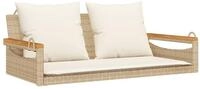 furnicato Gartenbank Beige Schaukelbank 109 x 62 x 40 cm mit Kissen aus...
