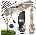 KESSER Ampelschirm ⌀300cm Alu Sonnenschirm mit LED Solar Inkl. Abdeckung &
