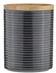 Ladelle Vorratsdose STAX Vorratsdose Anthrazit 16&nbsp;cm, Steinzeug / Bambus