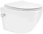 LuxeBath Tiefsp&uuml;l-WC Sp&uuml;lrandloses H&auml;nge WC Keramik mit WC-Sitz abnehmbar