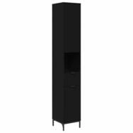 vidaXL Badezimmerspiegelschrank Badezimmerschrank mit Schubladen Schwarz 31,5 x...