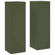 vidaXL Blumenst&auml;nder Pflanzenst&auml;nder 2 pcs Olivgr&uuml;n 24 x 24 x 75 cm Stahl (2...