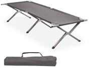 CampFeuer Gartenliege XXL Feldbett mit Tragetasche, Grau, Belastbar bis 200kg,