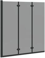 vidaXL Duschwand Bad-Duschschirm Schwarz 130 x 138 cm Geh&auml;rtetes Glas, (1 tlg)