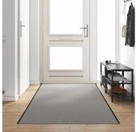 vidaXL Fu&szlig;matte, Fu&szlig;matte Grau und Schwarz 120 x 350 cm Polypropylen und Vinyl