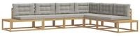 vidaXL Sofaelement Outdoor-Sofagarnitur Wei&szlig; 357 x 198,5 x 73 cm Polyester (6...