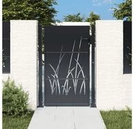 vidaXL Gartentor, Gartentor Anthrazit 105x155 cm Stahl Gras-Design