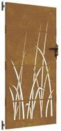 vidaXL Gartentor Gartentor 85x200 cm Cortenstahl Gras-Design