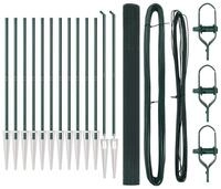 vidaXL Zaunpfosten, Zaunpfosten Gr&uuml;n 25 x 1,5 m (19 x 19 mm Masche) Stahl